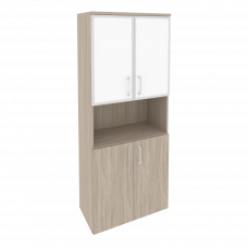 Onix Шкаф высокий широкий O.ST-1.4 R white Дуб Аттик/Стекло White 800*420*1977