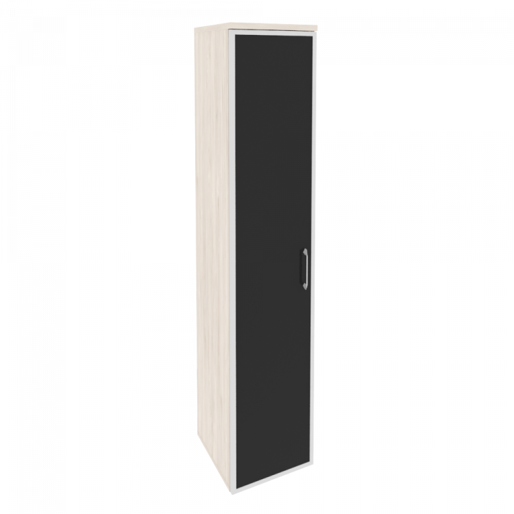 Onix Шкаф высокий узкий левый O.SU-1.10 R (L) black Денвер Светлый/Стекло Black 400*420*1977