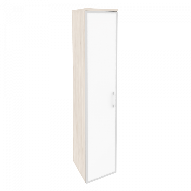 Onix Шкаф высокий узкий левый O.SU-1.10 R (L) white Денвер Светлый/Стекло White 400*420*1977