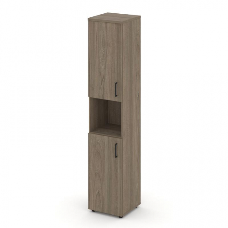 Style Project Шкаф высокий узкий SN.STU.E-107(L) Вяз Благородный/Черный Ручки 400*400*1982