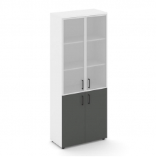 Style Project Шкаф высокий широкий SN.STS.E-103 Белый/Белый/Антрацит/Черный Ручки 796*400*1982