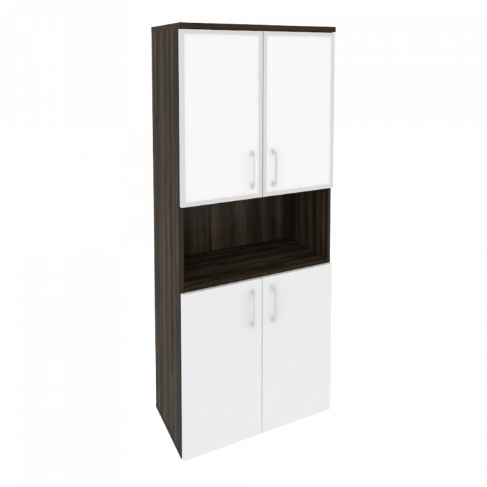 Onix Шкаф высокий широкий O.ST-1.4 R white Дуб Мали/Белый Бриллиант/Стекло White 800*420*1977