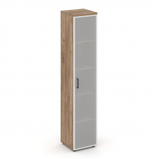 Style Project Шкаф высокий узкий унив. SN.STU.E-109 Дуб Табак/Сатин/Черный Ручки 400*400*1982