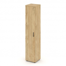 Style Project Шкаф высокий узкий унив. SN.STU-108 Тиквуд Светлый/Черный Ручки 400*400*1982