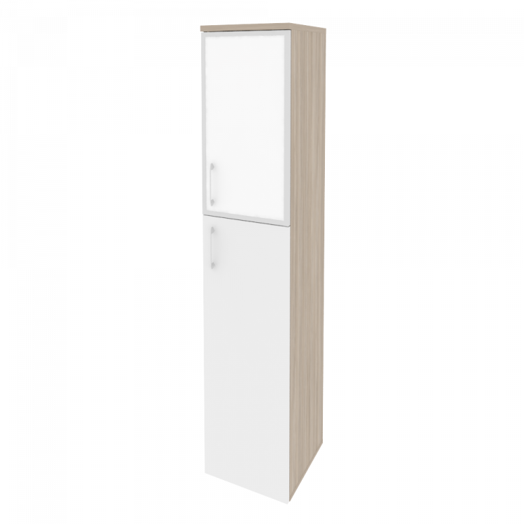 Onix Шкаф высокий узкий правый O.SU-1.7 R (R) white Дуб Аттик/Белый Бриллиант/Стекло White 400*420*1