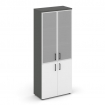 Style Project Шкаф высокий широкий SN.STS.E-103 Антрацит/Антрацит/Белый/Черный Ручки 796*400*1982