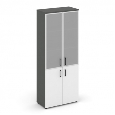 Style Project Шкаф высокий широкий SN.STS.E-103 Антрацит/Антрацит/Белый/Черный Ручки 796*400*1982