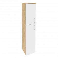 Onix Шкаф высокий узкий левый O.SU-1.8 (L) Тиквуд Светлый/Белый Бриллиант 400*420*1977