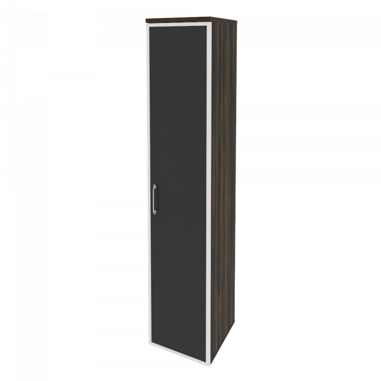 Onix Шкаф высокий узкий правый O.SU-1.10 R (R) black Дуб Мали/Стекло Black 400*420*1977