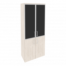 Onix Шкаф высокий широкий O.ST-1.2 R black Денвер Светлый/Стекло Black 800*420*1977