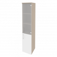 Onix Шкаф высокий узкий правый O.SU-1.2 (R) Дуб Аттик/Белый Бриллиант 400*420*1977