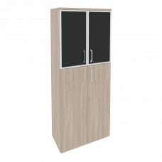Onix Шкаф высокий широкий O.ST-1.7 R black Дуб Аттик/Cтекло Black 800*420*1977