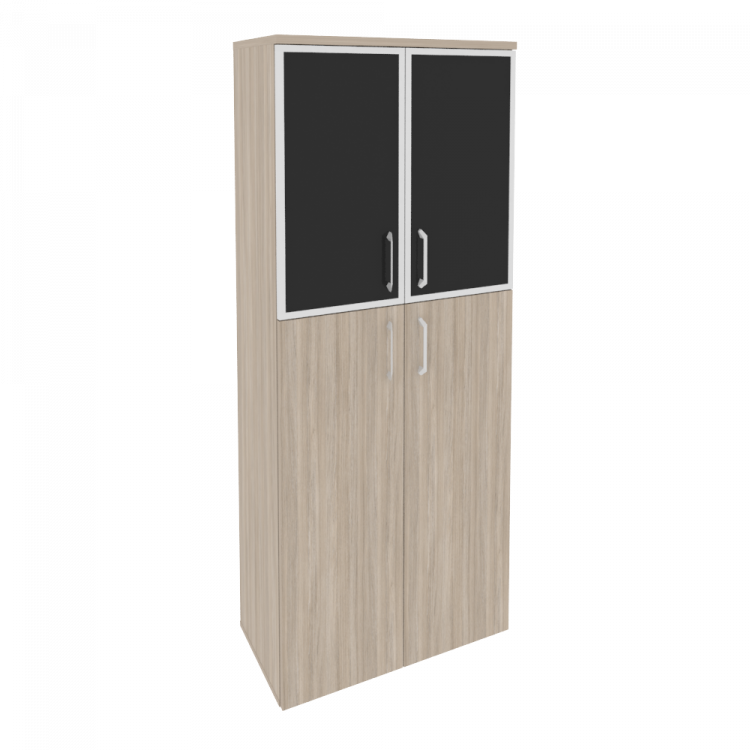 Onix Шкаф высокий широкий O.ST-1.7 R black Дуб Аттик/Cтекло Black 800*420*1977