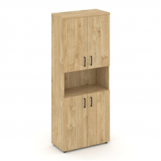 Style Project Шкаф высокий широкий SN.STS.E-107 Тиквуд Светлый/Черный Ручки 796*400*1982