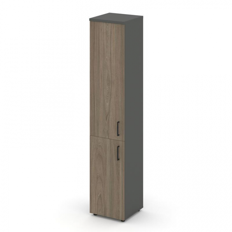 Style Project Шкаф высокий узкий SN.STU.E-104(L) Антрацит/Вяз Благородный/Черный Ручки 400*400*1982