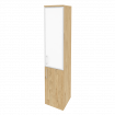 Onix Шкаф высокий узкий правый O.SU-1.2 R (R) white Тиквуд Светлый/Стекло White 400*420*1977