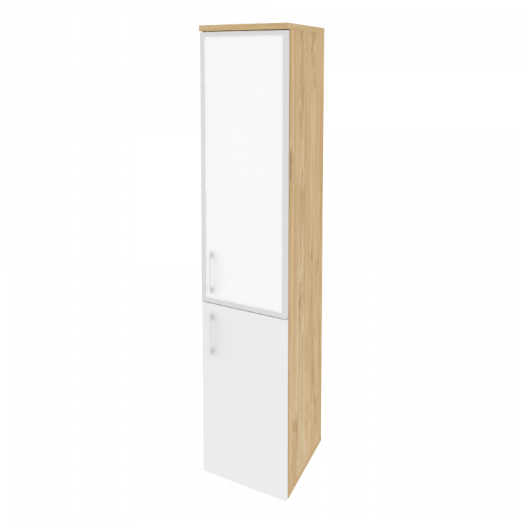 Onix Шкаф высокий узкий правый O.SU-1.2 R (R) white Тиквуд Светлый/Белый Бриллиант/Стекло White 400*