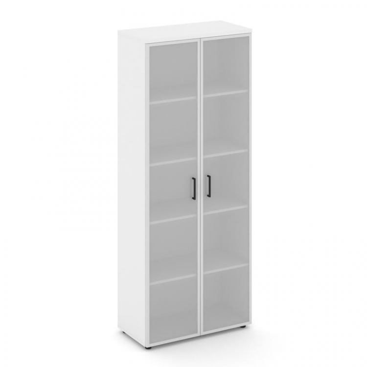 Style Project Шкаф высокий широкий SN.STS.E-109 Белый/Сатин/Черный Ручки 796*400*1982