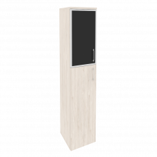 Onix Шкаф высокий узкий левый O.SU-1.7 R (L) black Денвер Светлый/Стекло Black 400*420*1977