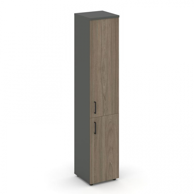 Style Project Шкаф высокий узкий SN.STU-104(R) Антрацит/Вяз Благородный/Черный Ручки 400*400*1982
