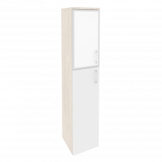 Onix Шкаф высокий узкий левый O.SU-1.7 R (L) white Денвер Светлый/Белый Бриллиант/Стекло White 400*4