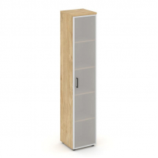 Style Project Шкаф высокий узкий унив. SN.STU.E-109 Тиквуд Светлый/Сатин/Черный Ручки 400*400*1982