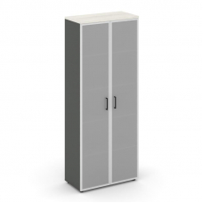 Style Project Шкаф высокий широкий SN.STS-109 Антрацит/Дуб Наварра/Сатин/Черный Ручки 796*400*1982