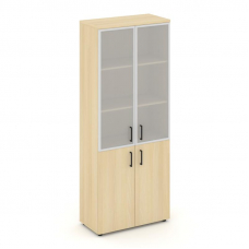 Style Project Шкаф высокий широкий SN.STS-103 Акация Лорка/Сатин/Черный Ручки 796*400*1982