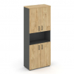 Style Project Шкаф высокий широкий SN.STS-107 Антрацит/Тиквуд Светлый/Черный Ручки 796*400*1982