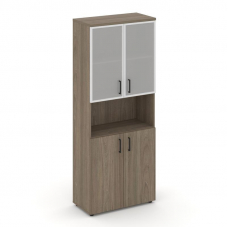 Style Project Шкаф высокий широкий SN.STS.E-106 Вяз Благородный/Сатин/Черный Ручки 796*400*1982