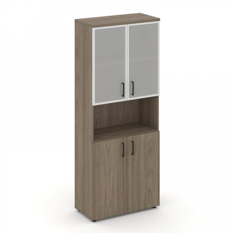 Style Project Шкаф высокий широкий SN.STS.E-106 Вяз Благородный/Сатин/Черный Ручки 796*400*1982