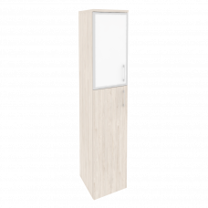 Onix Шкаф высокий узкий левый O.SU-1.7 R (L) white Денвер Светлый/Стекло White 400*420*1977