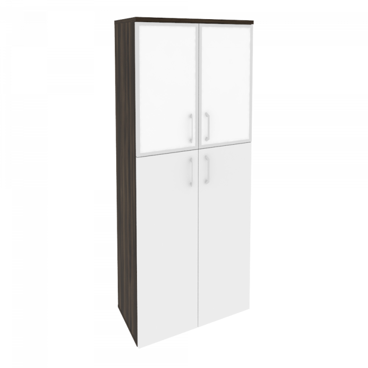 Onix Шкаф высокий широкий O.ST-1.7 R white Дуб Мали/Белый Бриллиант/Стекло White 800*420*1977