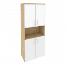 Onix Шкаф высокий широкий O.ST-1.4 R white Тиквуд Светлый/Белый Бриллиант/Стекло White 800*420*1977