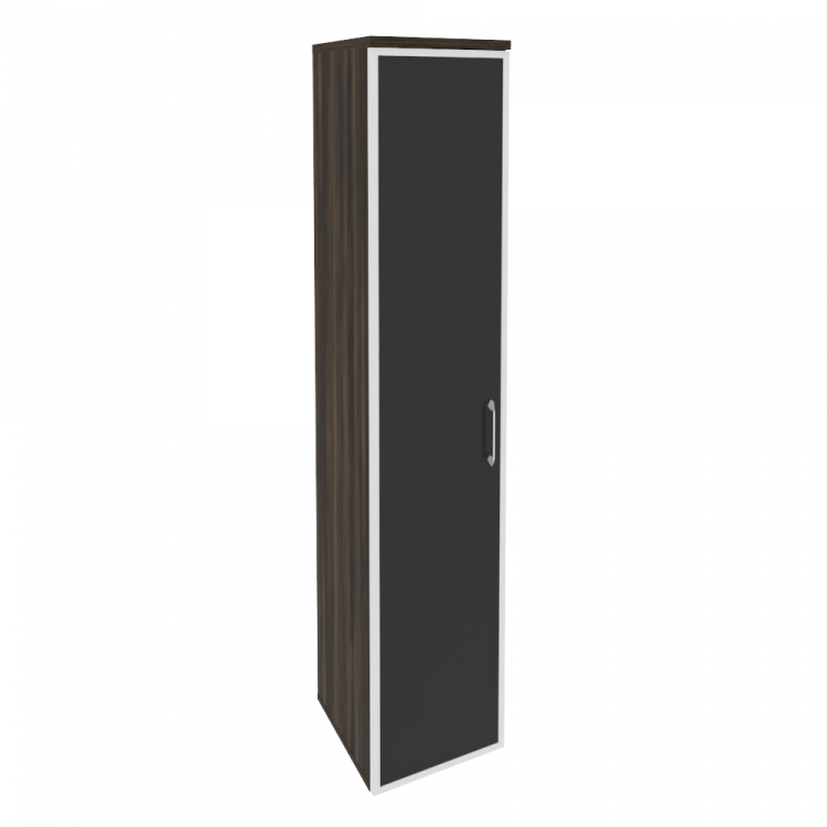 Onix Шкаф высокий узкий левый O.SU-1.10 R (L) black Дуб Мали/Стекло Black 400*420*1977