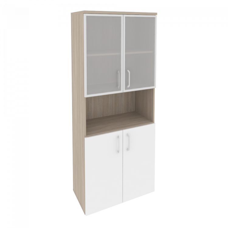 Onix Шкаф высокий широкий O.ST-1.4 R Дуб Аттик/Белый Бриллиант 800*420*1977