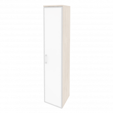Onix Шкаф высокий узкий правый O.SU-1.10 R (R) white Денвер Светлый/Стекло White 400*420*1977
