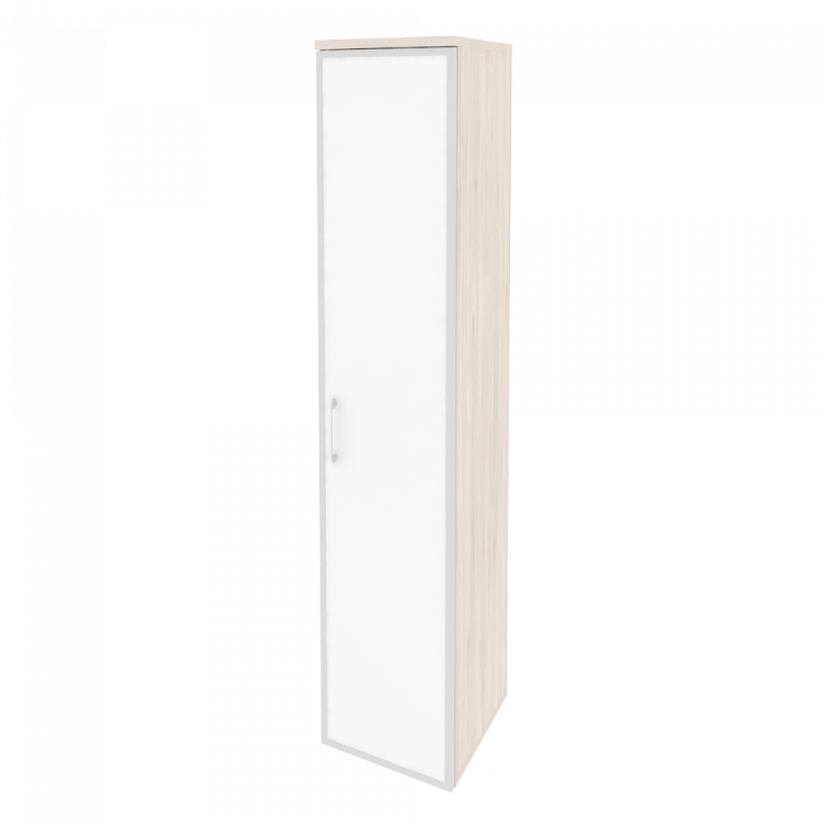 Onix Шкаф высокий узкий правый O.SU-1.10 R (R) white Денвер Светлый/Стекло White 400*420*1977