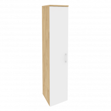 Onix Шкаф высокий узкий левый O.SU-1.9 (L) Тиквуд Светлый/Белый Бриллиант 400*420*1977