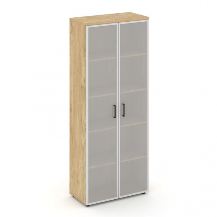 Style Project Шкаф высокий широкий SN.STS-109 Тиквуд Светлый/Сатин/Черный Ручки 796*400*1982