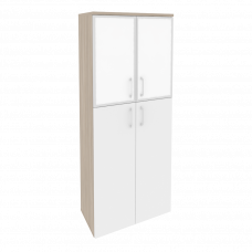 Onix Шкаф высокий широкий O.ST-1.7 R white Дуб Аттик/Белый Бриллиант/Стекло White 800*420*1977