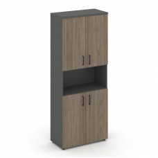 Style Project Шкаф высокий широкий SN.STS-107 Антрацит/Вяз Благородный/Черный Ручки 796*400*1982