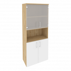 Onix Шкаф высокий широкий O.ST-1.4 Тиквуд Светлый/Белый Бриллиант 800*420*1977