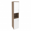 Onix Шкаф высокий узкий левый O.SU-1.4 R (L) white Дуб Аризона/Белый Бриллиант/Стекло White 400*420*