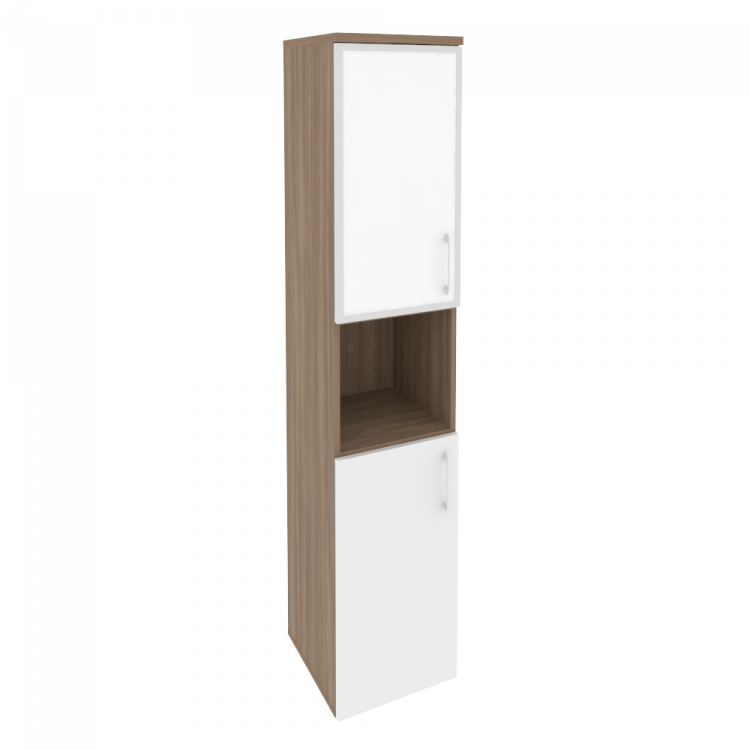Onix Шкаф высокий узкий левый O.SU-1.4 R (L) white Дуб Аризона/Белый Бриллиант/Стекло White 400*420*