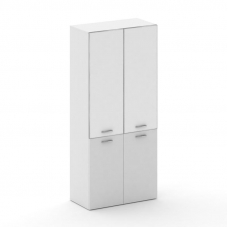 Fresco Шкаф широкий высокий FRU.ST-101 white Белый Бриллиант UM/Лакобель Белый/Хром 896*460*2000