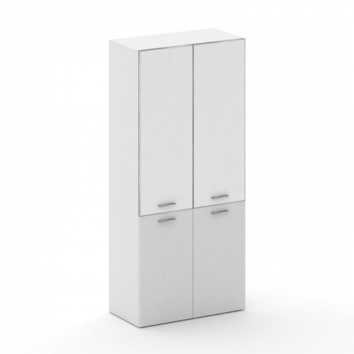 Fresco Шкаф широкий высокий FRU.ST-101 white Белый Бриллиант UM/Лакобель Белый/Хром 896*460*2000