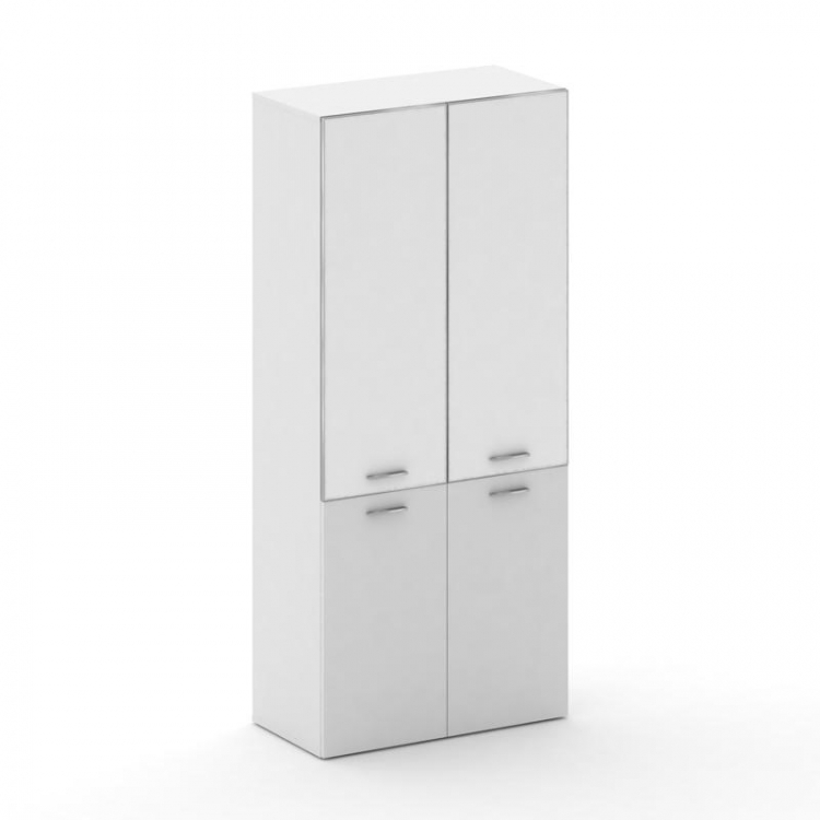 Fresco Шкаф широкий высокий FRU.ST-101 white Белый Бриллиант UM/Лакобель Белый/Хром 896*460*2000