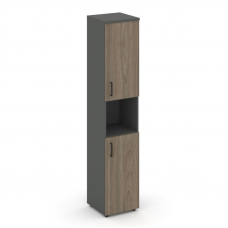 Style Project Шкаф высокий узкий SN.STU-107(R) Антрацит/Вяз Благородный/Черный Ручки 400*400*1982