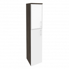 Onix Шкаф высокий узкий левый O.SU-1.7 R (L) white Дуб Мали/Белый Бриллиант/Стекло White 400*420*197